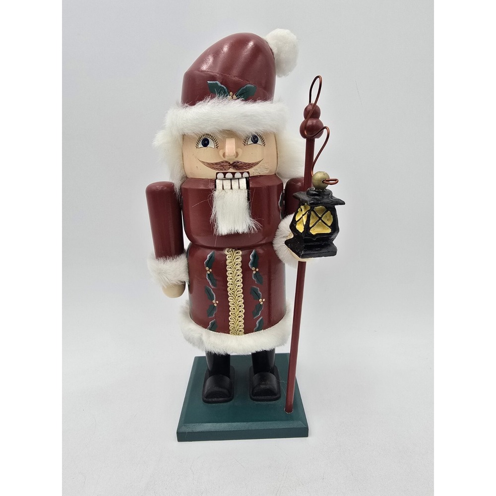 Santa With‎ Lantern Nutcracker Bombay Company Vintage Wooden Painted